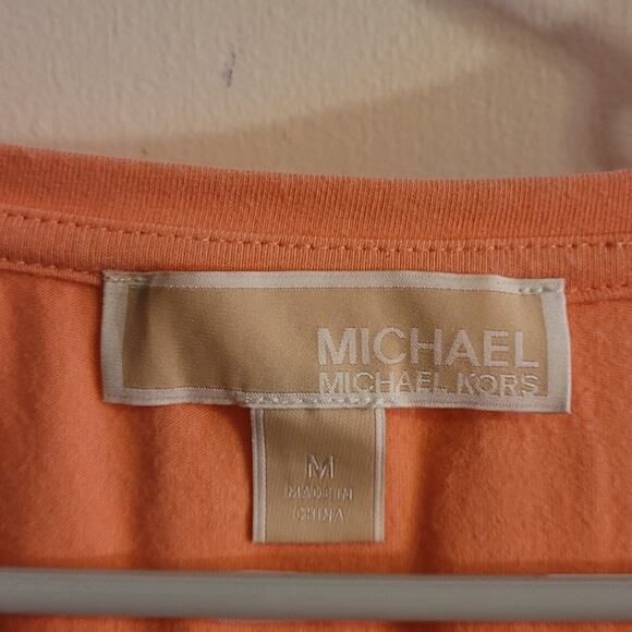 Michael Kors Orange Ruched Tank Top Sz Medium Flattering Postpartum Longline - Picture 8 of 10